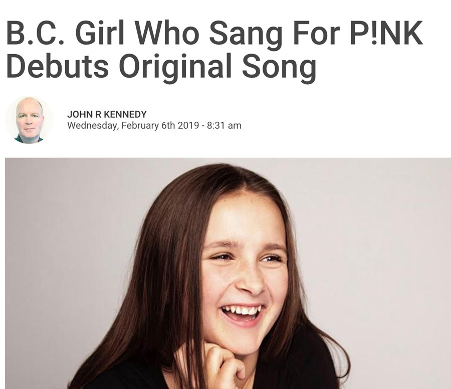 B.C. Girl Who Sang For P!NK Debuts Original Song