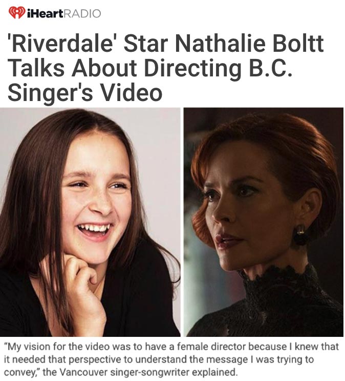 ‘Riverdale’ Star Nathalie Boltt Talks About Directing B.C. Singer’s Video
